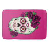 Suiker schedel met Rozen Badmat (Voorkant)