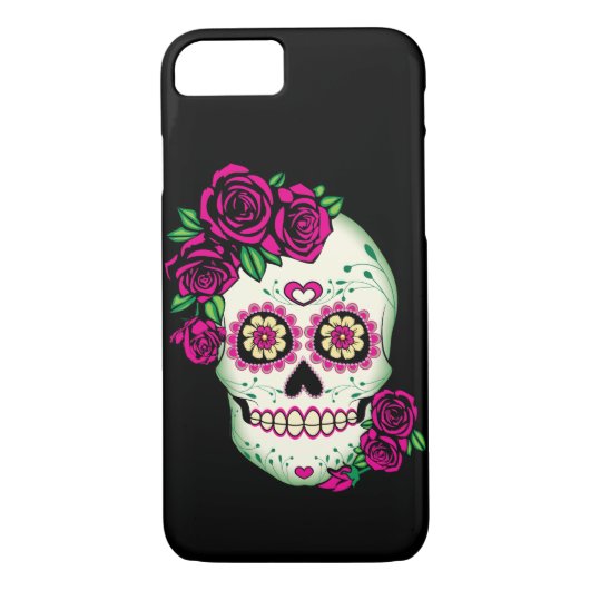 Suiker schedel met Rozen Case-Mate iPhone Case (Achterkant)