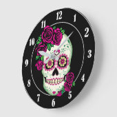 Suiker schedel met Rozen Grote Klok (Hoek)