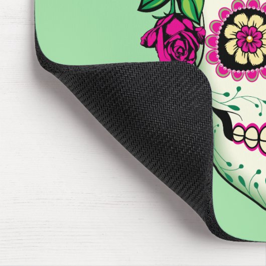 Suiker schedel met Rozen Muismat (Hoek)