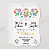 Suiker Schedel Mexicaanse Trouw Uitnodigingen Bord (Voorkant)