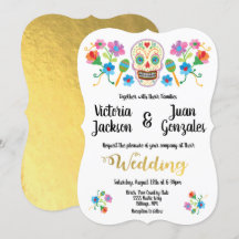 Suiker Schedel Mexicaanse Trouw Uitnodigingen Bord