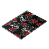 Suiker schedel | Modern Red Rose Gothic Grunge Notitieboek (Linkerzijde)