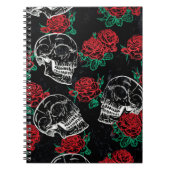 Suiker schedel | Modern Red Rose Gothic Grunge Notitieboek (Voorkant)