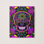 Suiker schedel Neon Roze Legpuzzel (Verticaal)