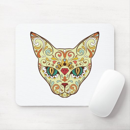 Suiker schedel - ontwerp van het Tattoo Muismat (Met muis)