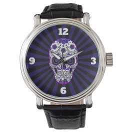 Suiker Schedel Paarse Kleuren Horloge
