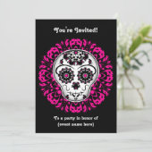 Suiker schedel partij kaart (Staand voorkant)