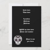 Suiker schedel partij kaart (Achterkant)