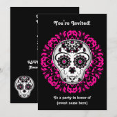 Suiker schedel partij kaart (Voorkant / Achterkant)