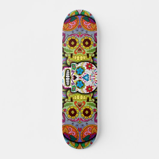 Suiker Schedel Patroon Persoonlijk Skateboard (Voorkant)