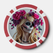 Suiker-schedel pokerfiches poker chips (Achterkant)