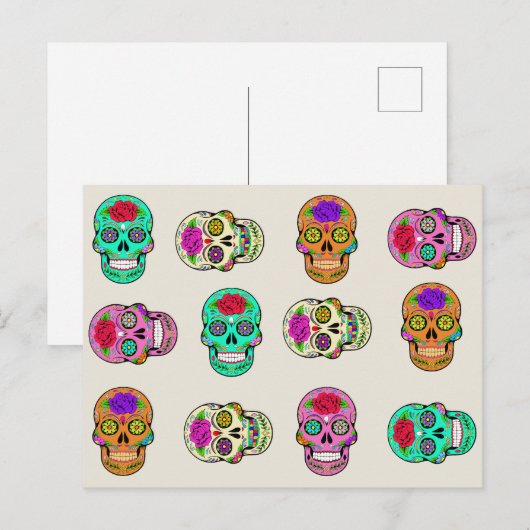 Suiker Schedel Postkaart (Voorkant / Achterkant)