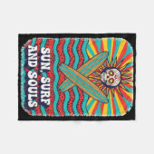 Suiker Schedel Psychedelische Zon Retro Surf Oceaa Fleece Deken (Voorkant (Horizontaal))