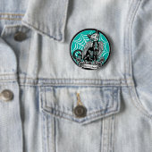 Suiker schedel ronde button 5,7 cm (In situ)
