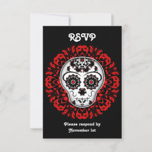 Suiker schedel RSVP partij Kaartje