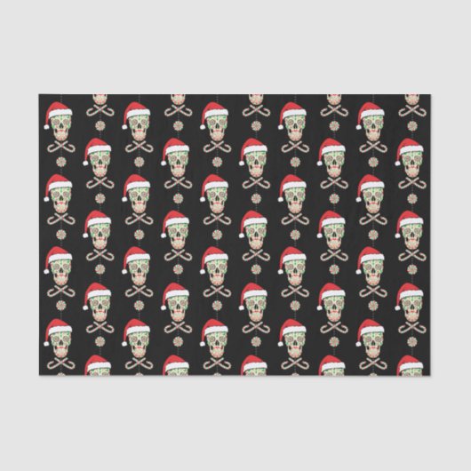 suiker schedel santa patroon aanpasbaar tissuepapier (Voorkant)