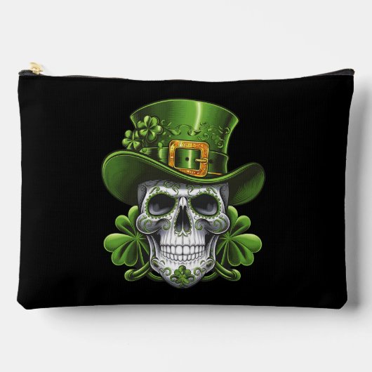 Suiker Schedel St. Patrick's Dag Klavertje Etui (Voorkant)
