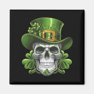 Suiker Schedel St. Patrick's Dag Klavertje Magneet