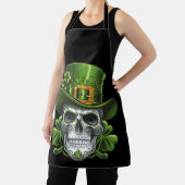 Suiker Schedel St. Patrick's Dag Klavertje Schort (Insitu)