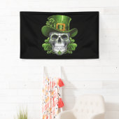 Suiker Schedel St. Patrick's Dag Klavertje Spandoek (Insitu)