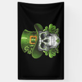 Suiker Schedel St. Patrick's Dag Klavertje Spandoek (Verticaal)