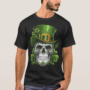 Suiker Schedel St. Patrick's Dag Klavertje T-shirt
