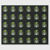 Suiker Schedel St. Patrick's Day Klaver Cadeaupapier (Vlak)