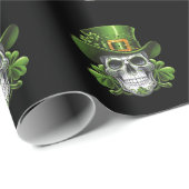 Suiker Schedel St. Patrick's Day Klaver Cadeaupapier (Rol Hoek)