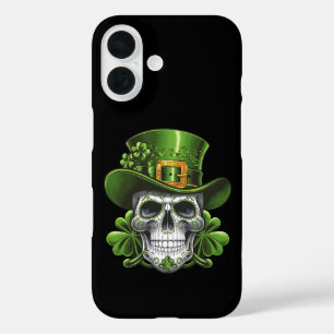 Suiker Schedel St. Patrick's Day Klaver iPhone 16 Hoesje