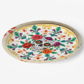 💀🎉Suiker Schedel Superware Día de los Muertos Papieren Bordje (Gekanteld)