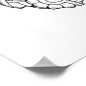 Suiker Schedel Teken Kunst voor Kinderen + Volwass Poster (Hoek)