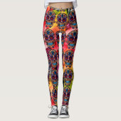 Suiker schedel Verkleurde giegrootjes Leggings (Voorkant)