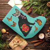 Suiker Schedel Zwarte Kat Roos Turquoise Hart Kleine Kerstsok