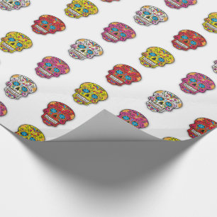 Suiker schedelpokkendot cadeaupapier