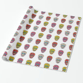 Suiker schedelpokkendot cadeaupapier (Uitgerold)