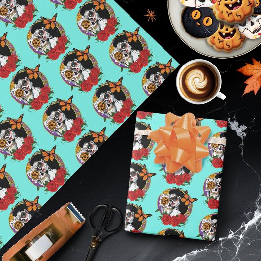 Suiker Schedels Art Nouveau Cadeaupapier