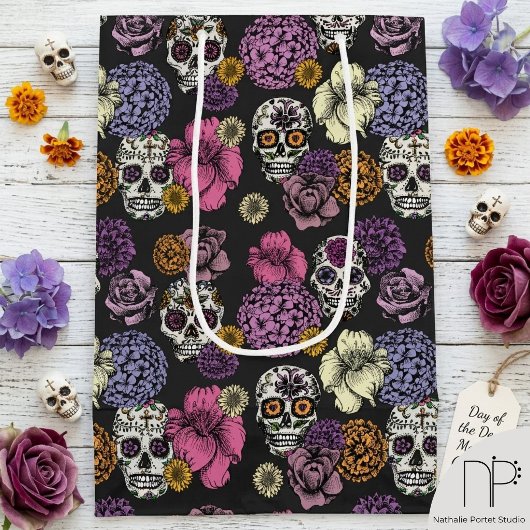 Suiker Schedels & Bloemen Medium Cadeauzakje
