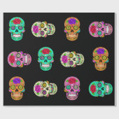Suiker Schedels Cadeaupapier (Vlak)