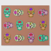 Suiker Schedels Cadeaupapier (Vlak)