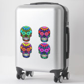 Suiker Schedels | Dag van de Doden | Groot formaat Sticker (Koffer)
