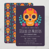 Suiker Schedels Día de los Muertos Feest Kaart (Voorkant / Achterkant)
