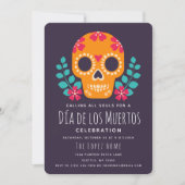 Suiker Schedels Día de los Muertos Feest Kaart (Voorkant)