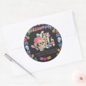 Suiker Schedels Día de los Muertos Verjaardag Ronde Sticker (Envelop)