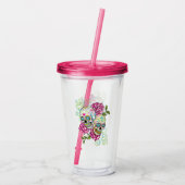 Suiker Schedels en Rozen Acryl Drinkbeker (Achterkant)