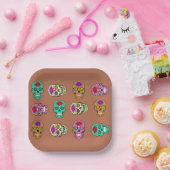 Suiker Schedels  Papieren Bordje (Feest)