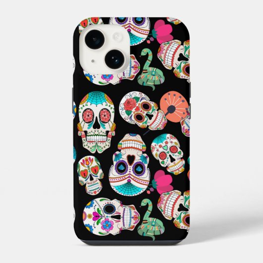 Suiker Schedels Patroon iPhone Hoesje (Achterkant)