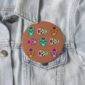 Suiker Schedels Ronde Button 4,0 Cm (In situ)