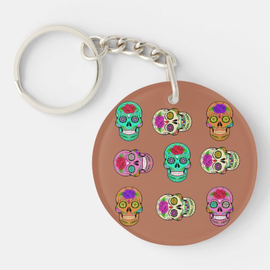 Suiker Schedels Sleutelhanger (Voorkant)