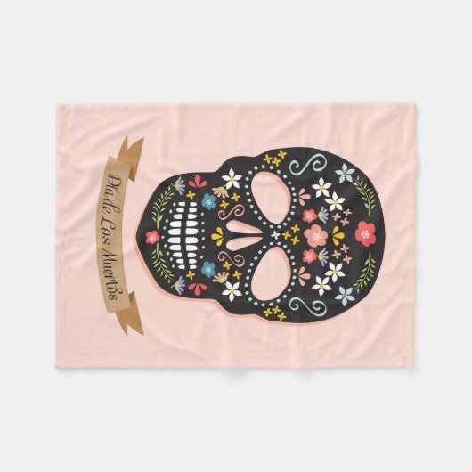 Suiker schedelventilator fleece deken (Voorkant (Horizontaal))